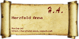 Herzfeld Anna névjegykártya